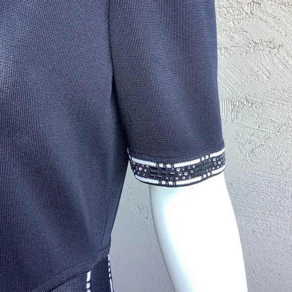 Escalier Sheer Black Sweater Dress with Beaded Accents - Picture 5 of 9